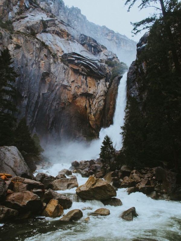 Waterfall and rocks